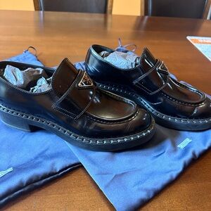 Prada Triangle Logo Loafers